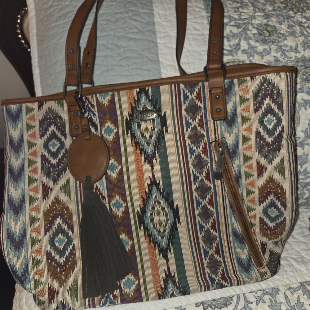 Justin Boots Multicolor Aztec Tote Bag